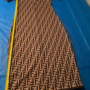 Fendi Tan and Black Monogram Dress